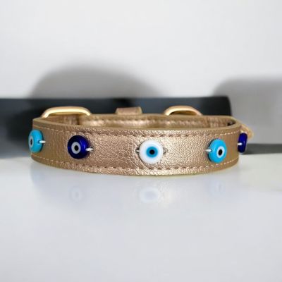 Gold Nazar Boncuk Boyun Tasması