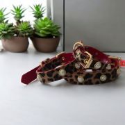 İncili Deri Boyun Tasması