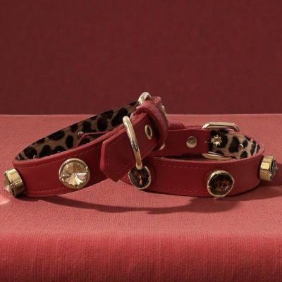 Kırmızı Swarovski Boyun Tasması